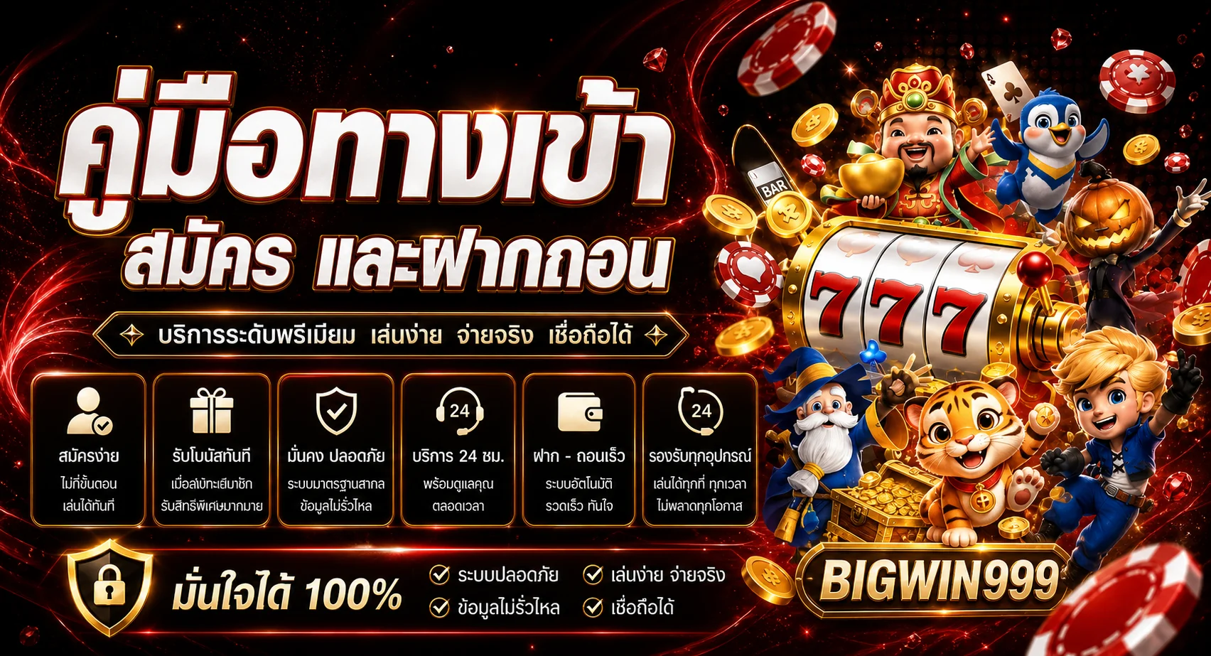 BIGWIN999 คู่มือทางเข้า สมัคร และฝากถอนออโต้